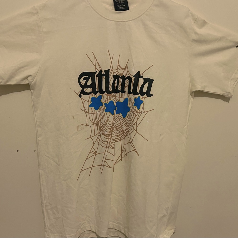 White T-Shirt with Atlanta and Blue Stars